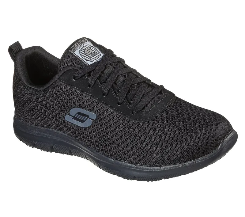 Skechers Work Slip-Resistant Relaxed Fit: Ghenter – Bronaugh Sneaker Black
