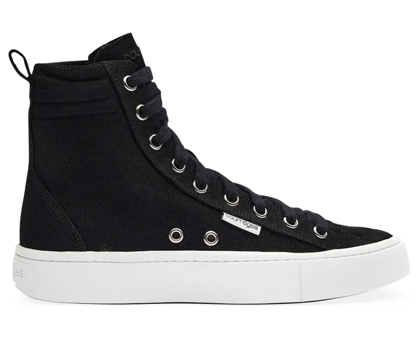 Courrèges Canvas 01 High-Top-Sneakers “Black” (VESSSN014CO0105)