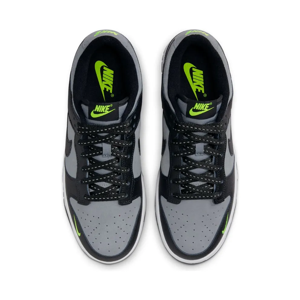 Nike Dunk Low Black Cool Grey Volt Mini Swoosh (FQ2205-001)