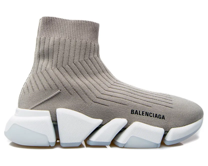 Balenciaga Speed Trainer Rib-Knit Light Gray (654020W2D811391)