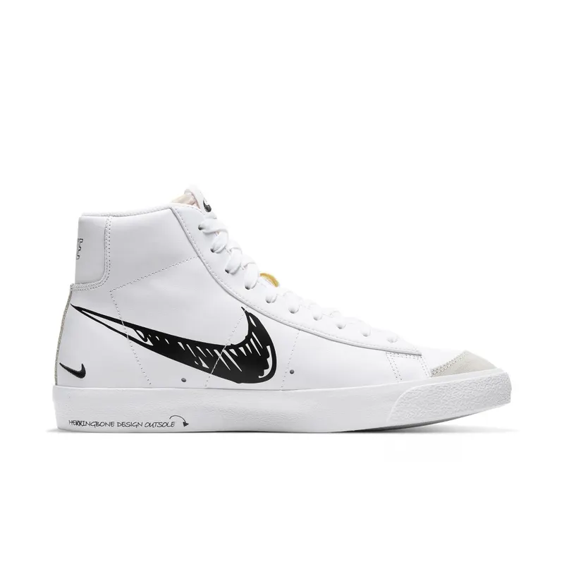 Nike Blazer Mid 77 Sketch White Black Summit White/Black-Sail (CW7580-101)