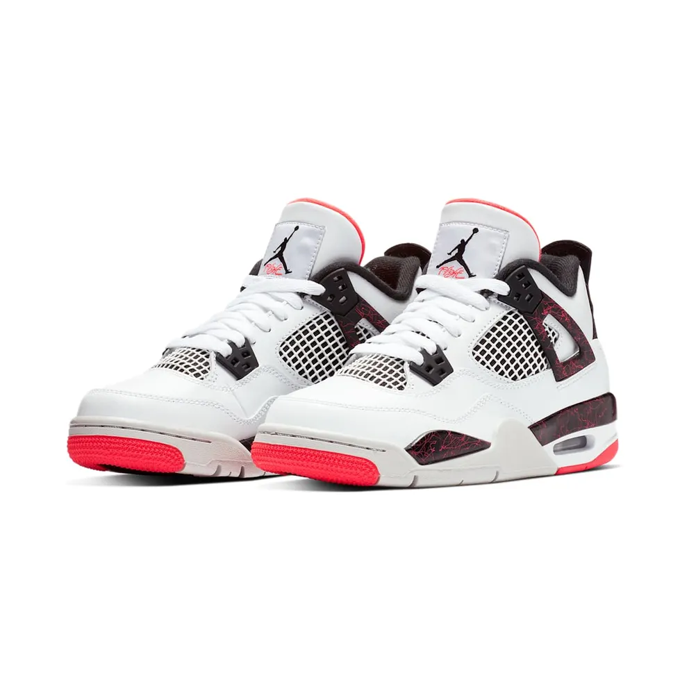 Jordan 4 Retro Flight Nostalgia (GS) White/Black-Bright Crimson-Pale Citron (408452-116)