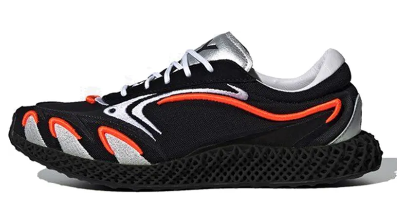Y-3 Black and Orange Runner 4D Sneakers (FU9208)