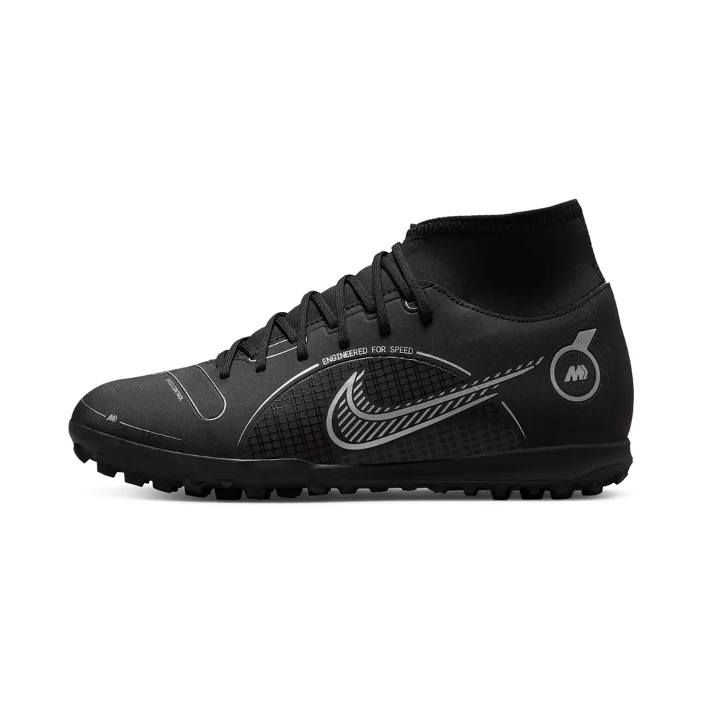 Nike Superfly 8 Club TF Black Metallic Silver (DJ2909-007)
