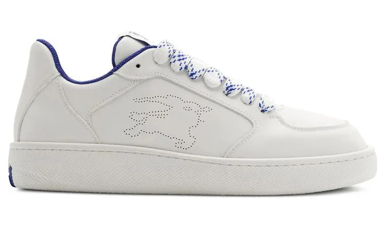 Burberry Leather Stock Sneaker Perforated Equestrian Knight White (8095698)