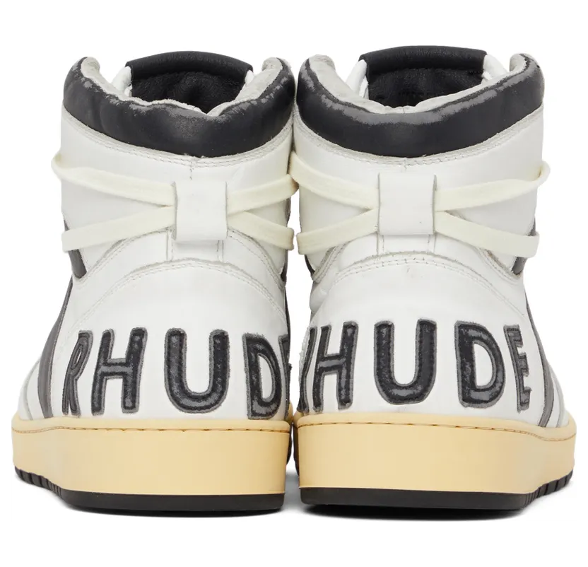 Rhude White & Black Rhecess Hi Sneakers (RHFW21FO24039128) (4)
