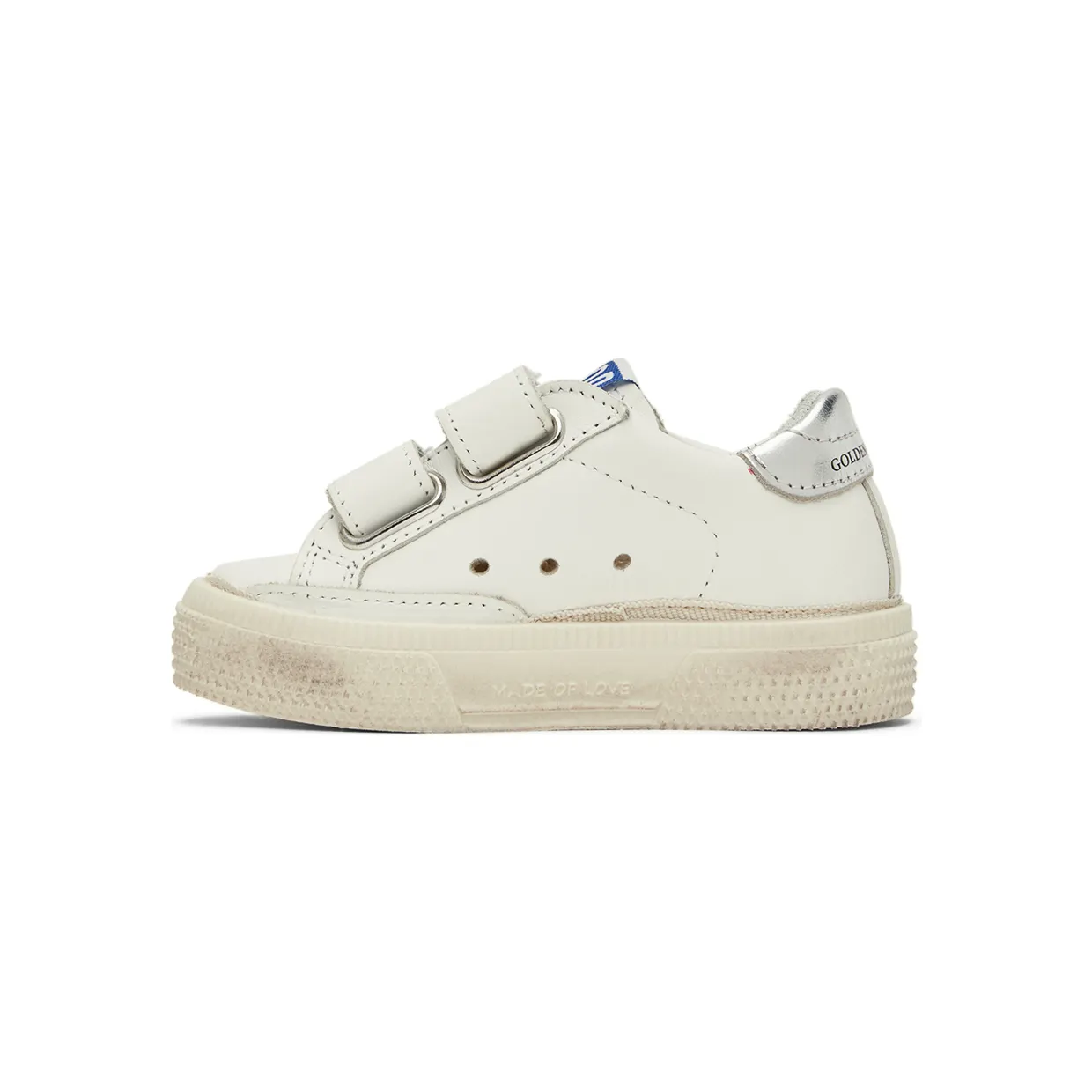Golden Goose Baby White & Taupe May School Sneakers (GJF00198.F002803.10876) (3)