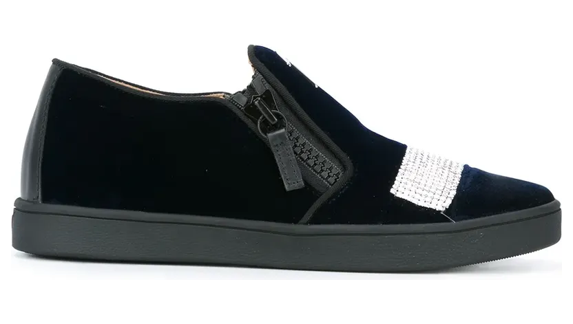 Giuseppe Zanotti Slip-On-Sneakers in Samtoptik – Schwarz (RW6155002)
