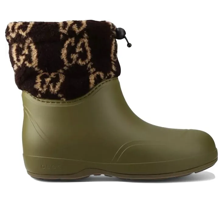Gucci Two-Toned Teddy Ankle Boots Green Brown (758813 9AAD4 3541)