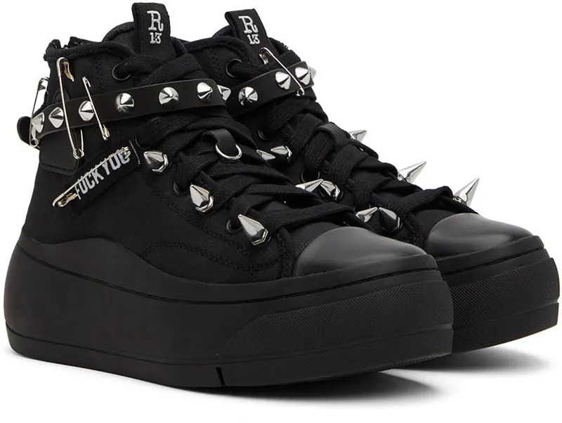 R13 Black Pyramid Studded Kurt (R13S5034-001)