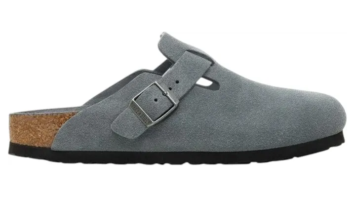 Birkenstock Boston Soft Footbed Suede Leather Basalt Gray Tonal (1030870)