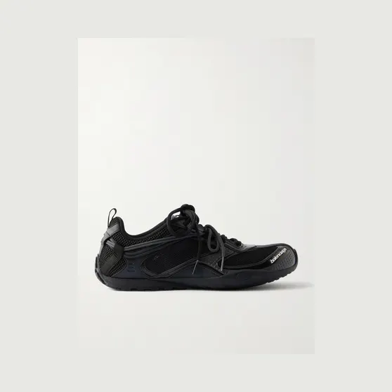 Balenciaga Radar Leather-Trimmed Mesh Sneakers Black (865703WSTEO)