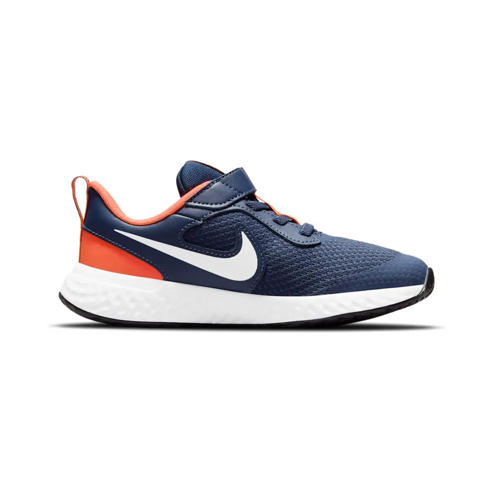 Nike Revolution 5 Blue “Midnight Navy / Orange / White” (BQ5672-410)