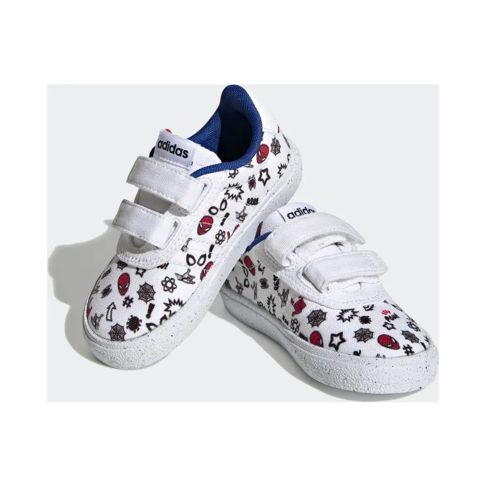 Adidas adidas x Marvel VULCRAID3R Spider-Man Lifestyle Skateboarding Hook-and-Loop Cloud White / Cloud White / Better Scarlet (HP7752)