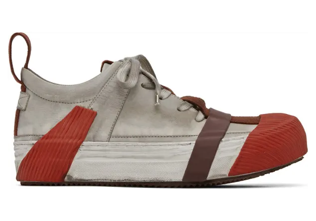 Boris Bidjan Saberi Grey and Red Bamba2 Sneakers (BAMBA2-FMM20001)