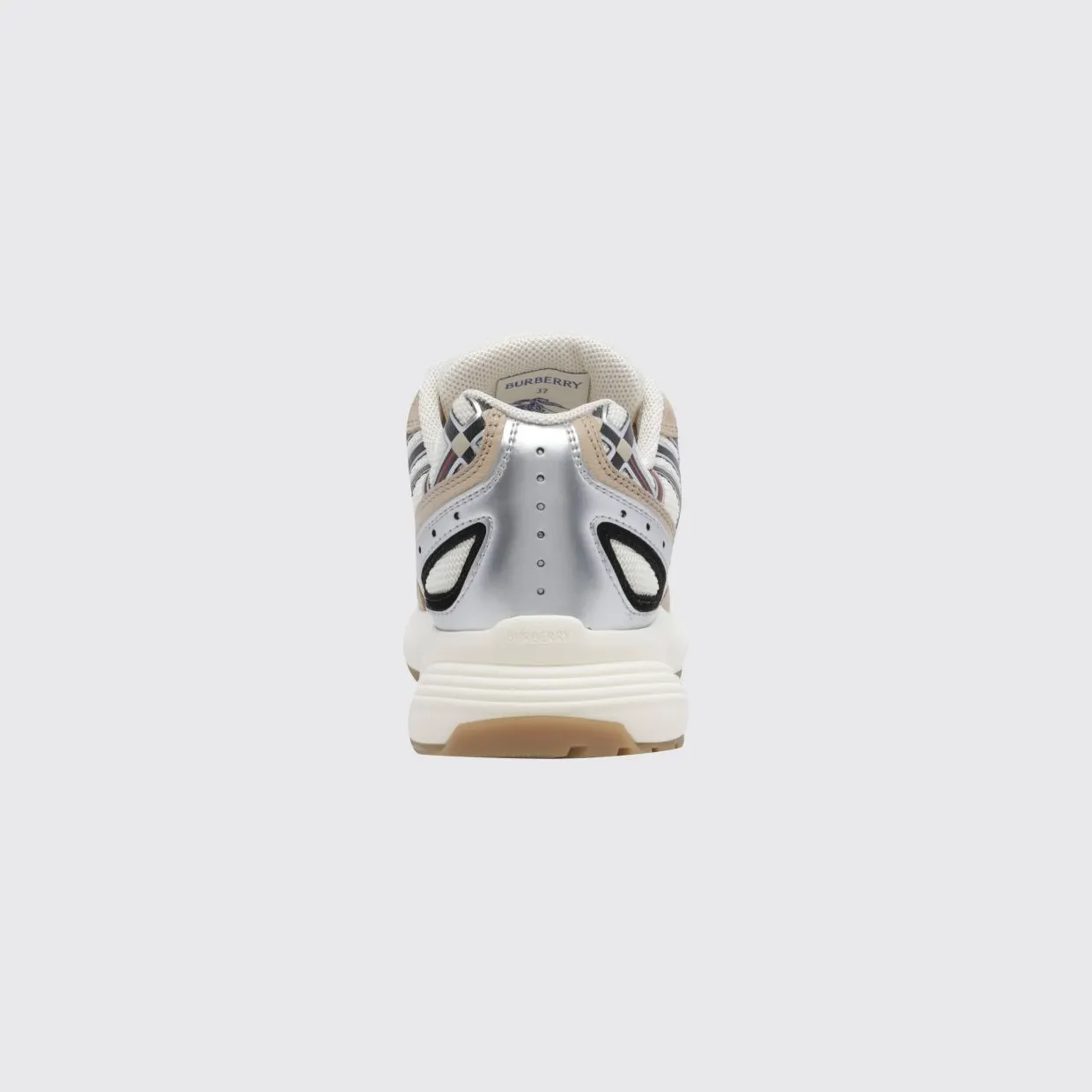 BURBERRY Eclipse Suede and Fabric Check Low-Top Sneakers Beige (8127853) (3)