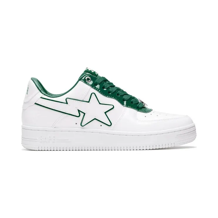 A Bathing Ape Bape Sta Patent Leather White Green (1J30-191-017)