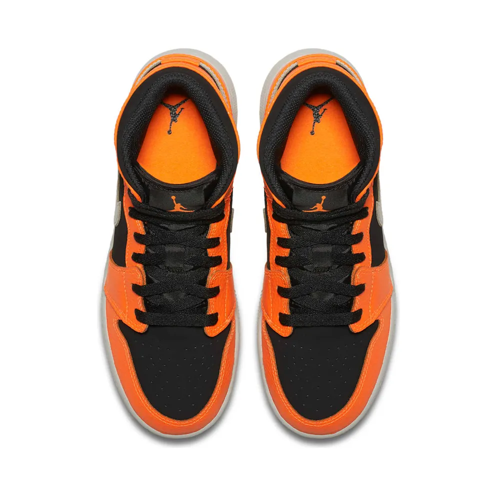 Jordan 1 Mid Black Cone (GS) Black/Cone-Light Bone (554725-062)