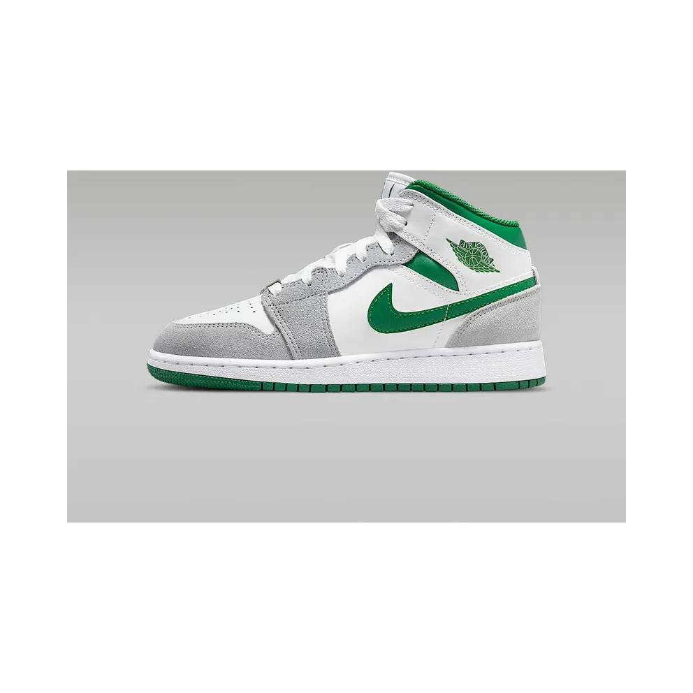 Air Jordan 1 Mid SE White Pine Green Smoke Grey (GS) (DC7248-103)