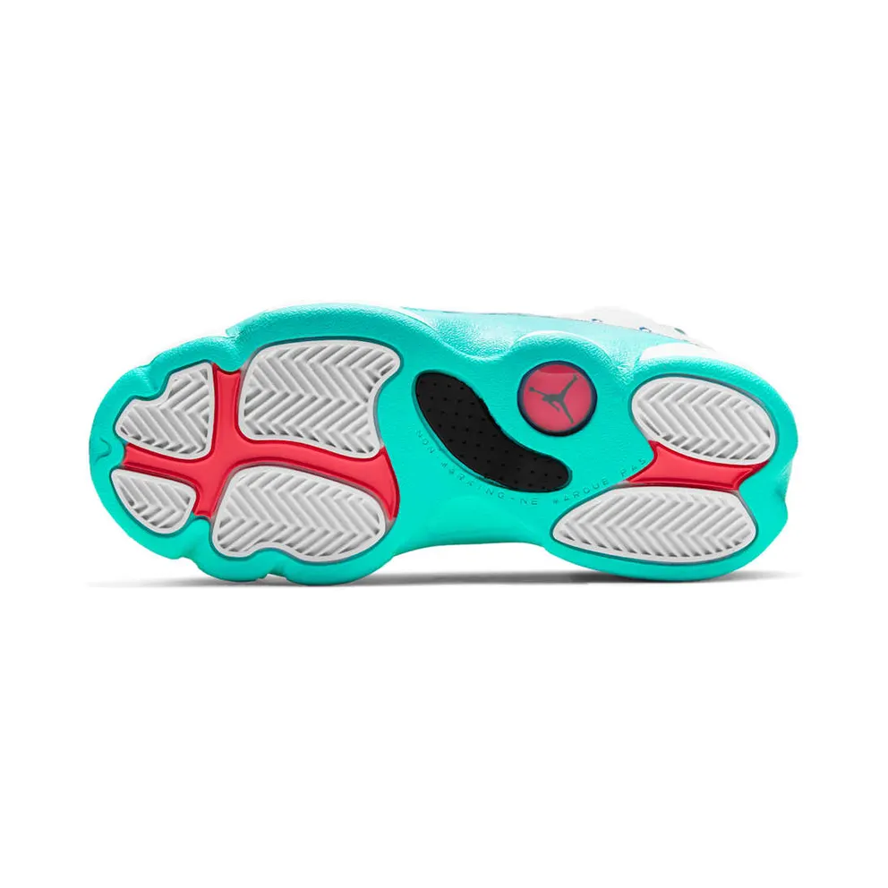 Jordan 13 Retro White Soar Green Pink (PS) White/Soar-Green-Pink (439669-100)