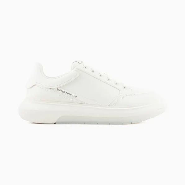 Armani Low-Top In Smooth Leather With Side Logo (X4X633-XM964-M801)