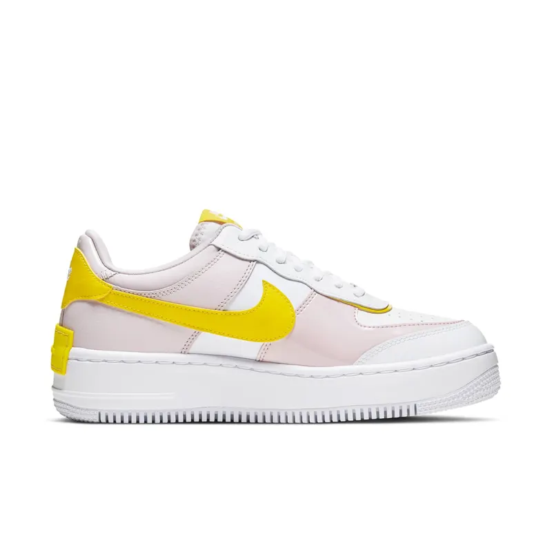 Nike Air Force 1 Shadow White Barely Rose (W) White/Barely Rose-Platinum Violet-Speed Yellow (CJ1641-102)