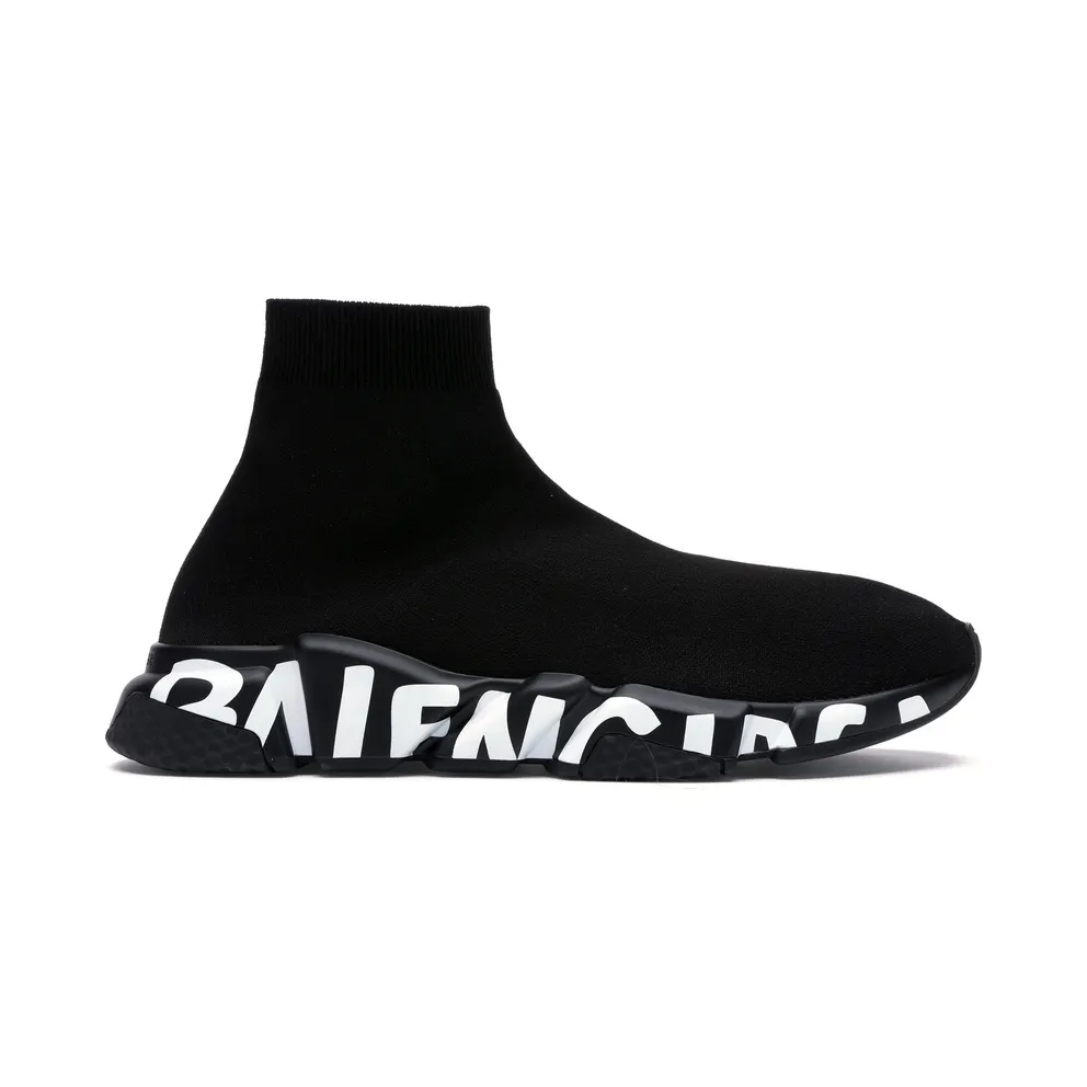 Balenciaga Black Graffiti Sole Speed Runner Sneakers (605972-W05GE-1006)