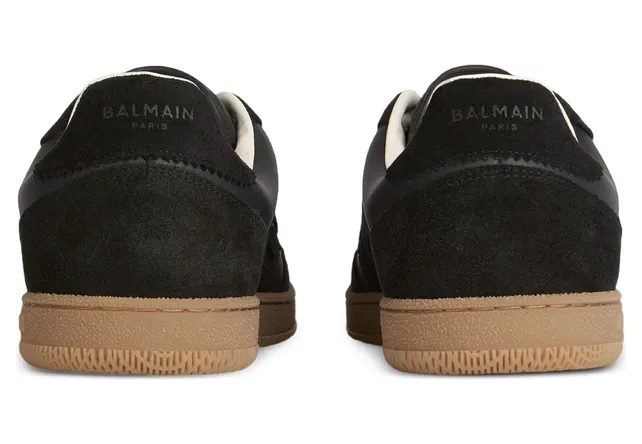 Balmain Swan Suede and Smooth Leather “Black” (HM1VI360 LBEW 0PA) (2)