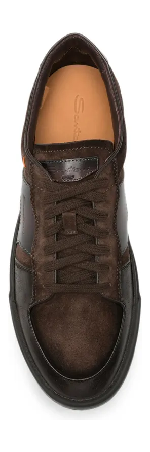 Santoni Suede-panelled Leather “Brown” (MBGT22221SMOT GEUT50) (2)