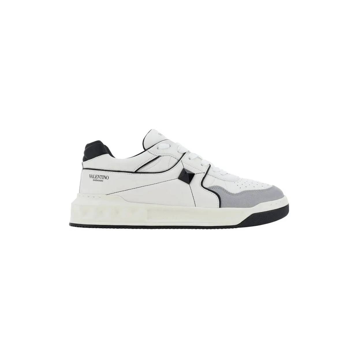 Valentino One Stud Low White Black Grey (4Y2S0E71NWN-0N2)