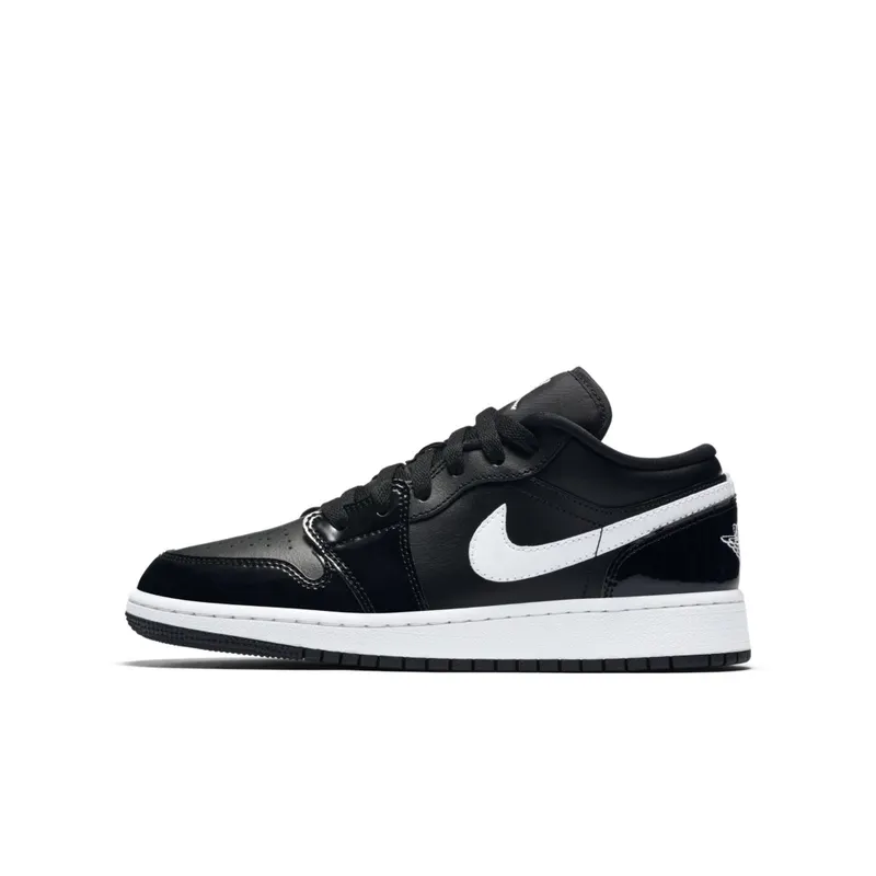 Jordan 1 Low Black Patent White (GS) Black/White-White (553560-002)