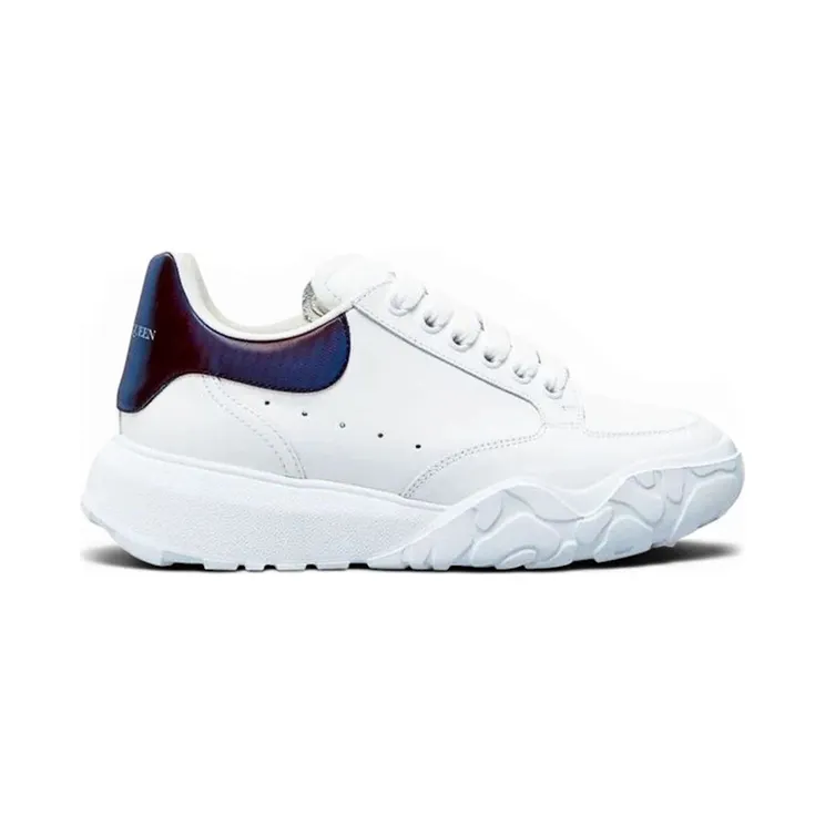 Alexander McQueen Oversized Court Trainer White Chrome Blue Lenticular (667803 WIA9J 9409)