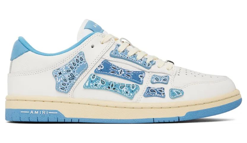AMIRI White & Blue Bandana Skel Sneakers (PF22MFS006-123)