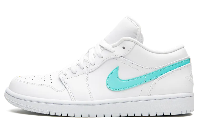 Air Jordan 1 Low ‘White Multi-Color’ White/Multi-Color/Light Aqua (CW7033-100)