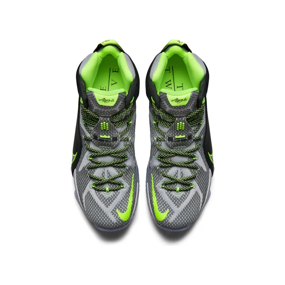 Nike LeBron 12 Dunk Force Dark Magnet Grey/Magnet Grey-Electric Green (684593-001)