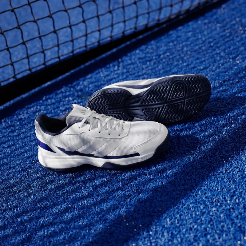Adidas Crazyquick Kids Padel Cloud White / Silver Metallic / Dark Blue (JQ9273)