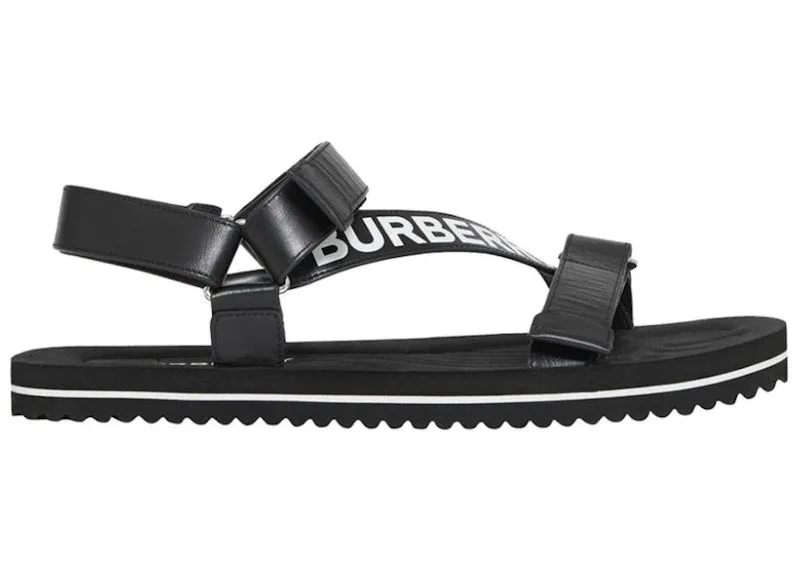 Burberry Logo-Strap Sandal Black Leather (8037172)