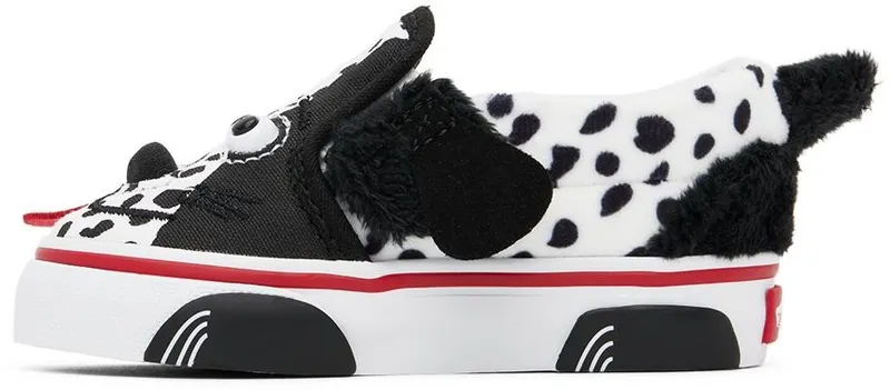 Vans Baby Black & White Dog Slip-On V Sneakers (VN0A4VJM6BT)