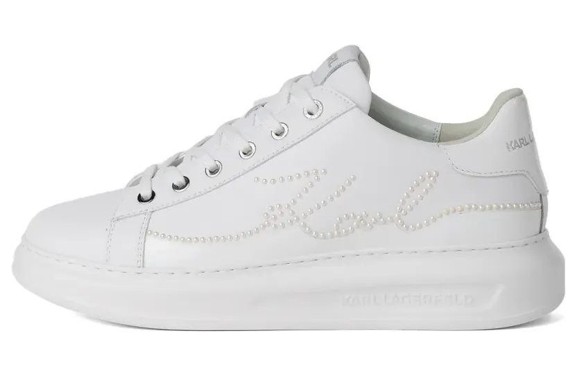 Karl Lagerfeld Kapri Signia Sneakers mit Perlen – Weiß (KL62548P100)