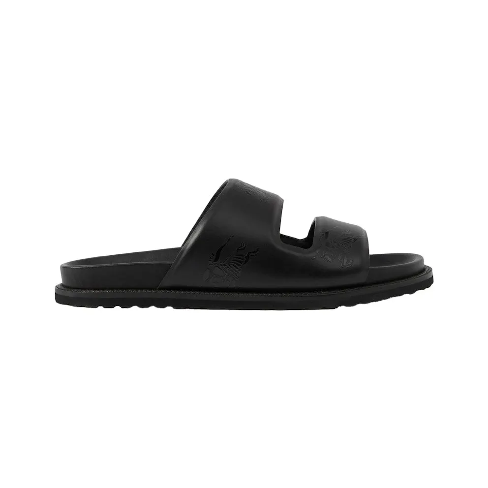 Burberry Embossed EKD Slides Black Leather (80710341)