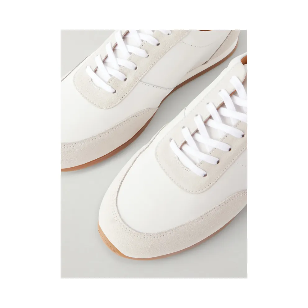 Mr P. Suede-Trimmed Leather Ms100001 / White Ma100001 (MPF261037)