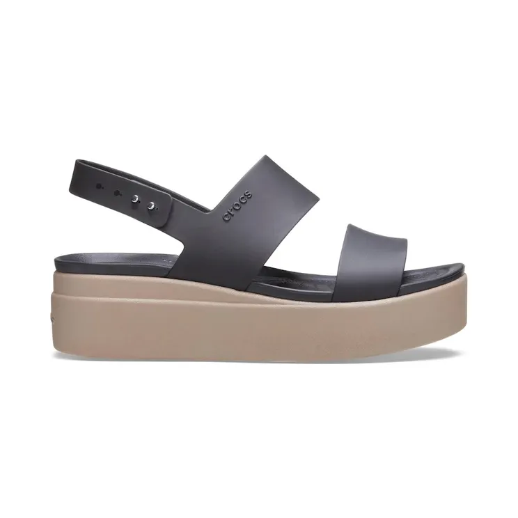 Crocs Brooklyn Low Wedge Sandal Black Mushroom (206453-07H)