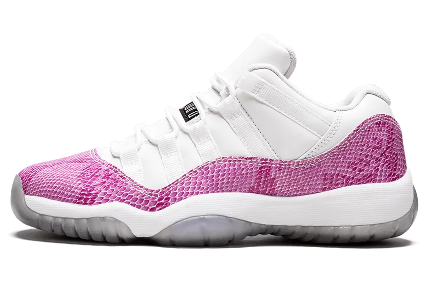 Girls Air Jordan 11 Low GS Snake Skin – White Pink (580521-108)