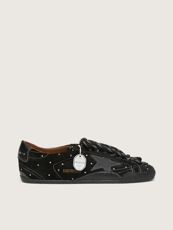 Golden Goose True-Star In Black Suede With Swarovski Crystals And Black Leather Star (GMF00922.F007982.90100)