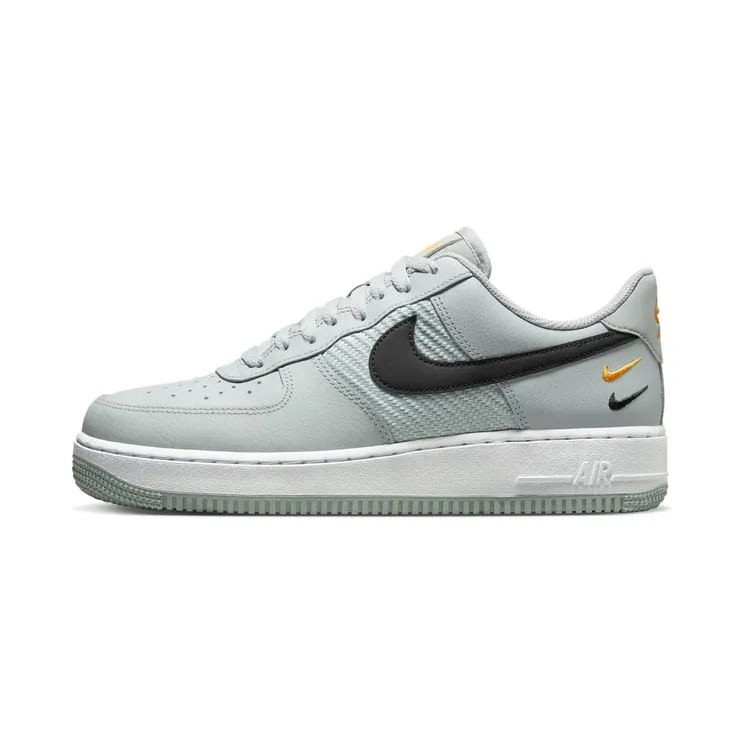 Nike Air Force 1 Low ’07 Double Mini Swoosh “Wolf Grey / University Gold / White / Black” (FD0666-002)