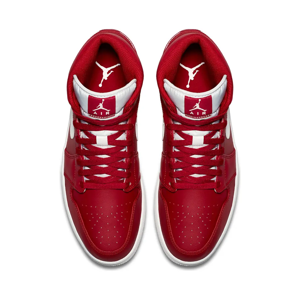 Jordan 1 Retro Mid Gym Red White Gym Red/White-White (554724-600)