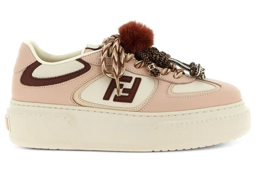 FENDI Sneakers met logoplakkaat en plateauzool – Zwart (8E8721AY9N)