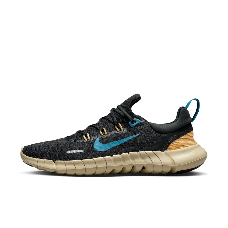 Nike Free Run 5.0 Next Nature Black Anthracite Wheat Gold Noise Aqua (CZ1891-008)