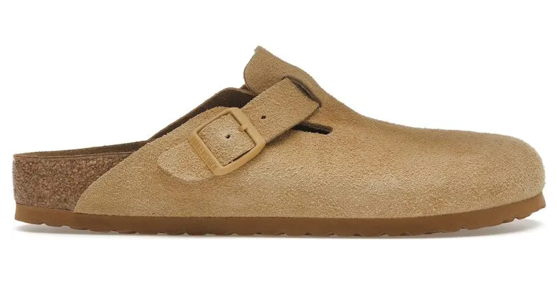 Birkenstock Boston Suede Latte Cream (Cream Outsole) (1027732)