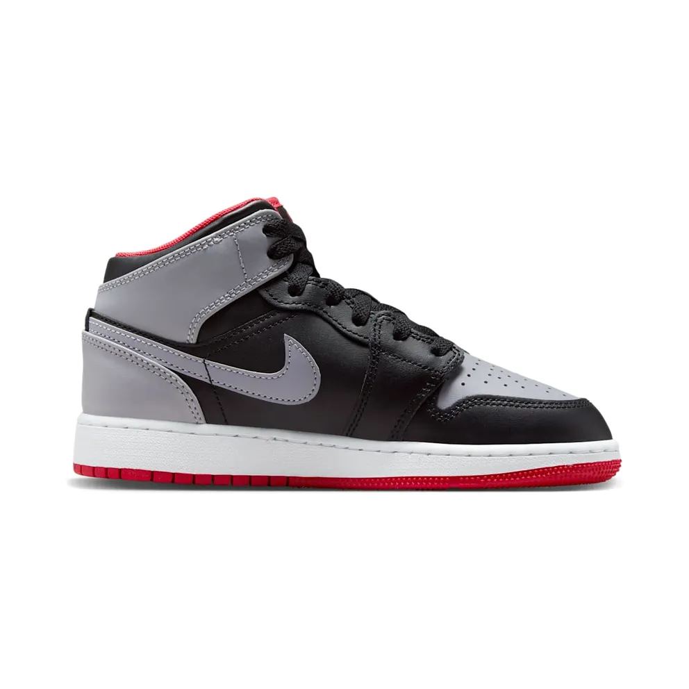 AIR Jordan 1 MID GS “Black Grey Red” (DQ8423-006)